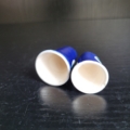 2 Fingerhüte, blau, mit weiß blauem Augen Motiv