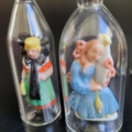 4 Flaschenfiguren, Märchen, Rotkäppchen, Dornröschen etc. 2 als Nahansicht