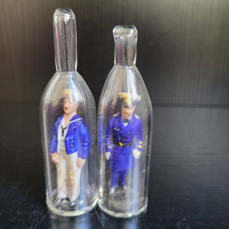 2 Flaschenfiguren, Seefahrer und Kapitän
