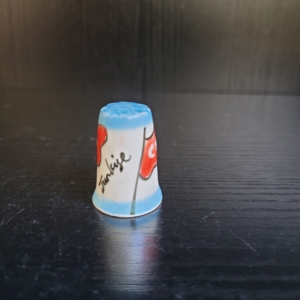 Fingerhut, weiß, rot, blau, mit türkischer Flagge und Aufschrift Turkye
