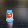 Fingerhut, weiß, rot, blau, mit türkischer Flagge und Aufschrift Turkye
