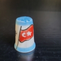 Fingerhut, weiß, rot, blau, mit türkischer Flagge und Aufschrift Turkye