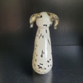 Glasfigur in Hundeform, schwarz weiß